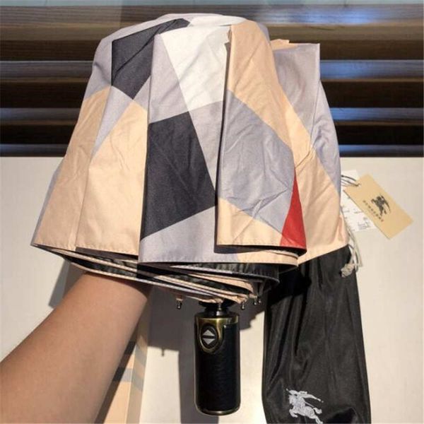 

fashion b letter pattern umbrellas womens checkbord pattern umbrella elegant parasols fashion automatic three fold umbrellas high quality