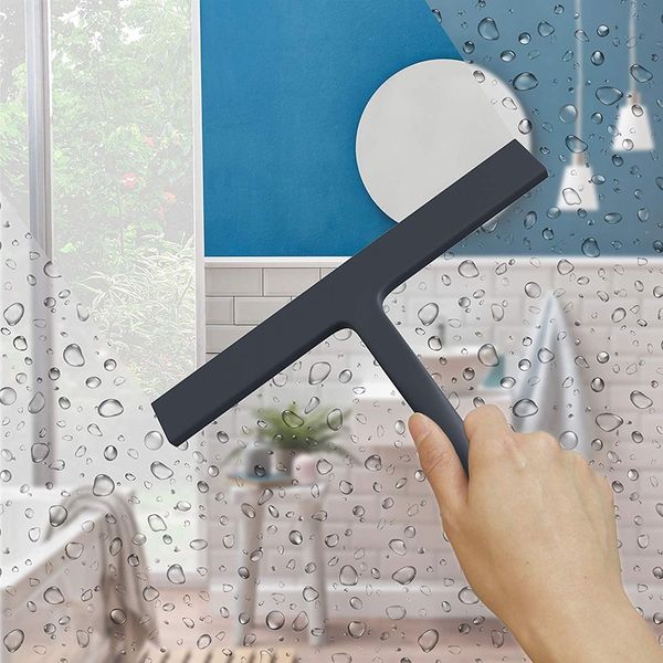 

beau-silicone shower squeegee with hook non slip grip household window glass cleaner cle magnetic window cleaners