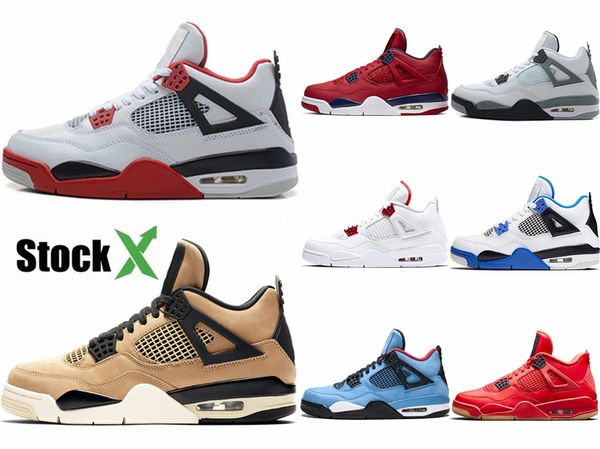

2020 4 4s new bred black cat white cement what the travis scotts 1 4s mens basketball shoes 11 14s fearless unc men sports designer sneakers
