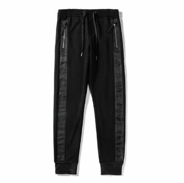 

designer sport pants fashion pants with striped pattern drawstring jogging sweatpants brand trousers clothing m-2xl available, Black