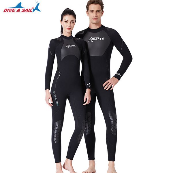 

cover-ups dive&sail 3 mm wetsuit male conjoined warm diving suit women long sleeve snorkeling winter swimming