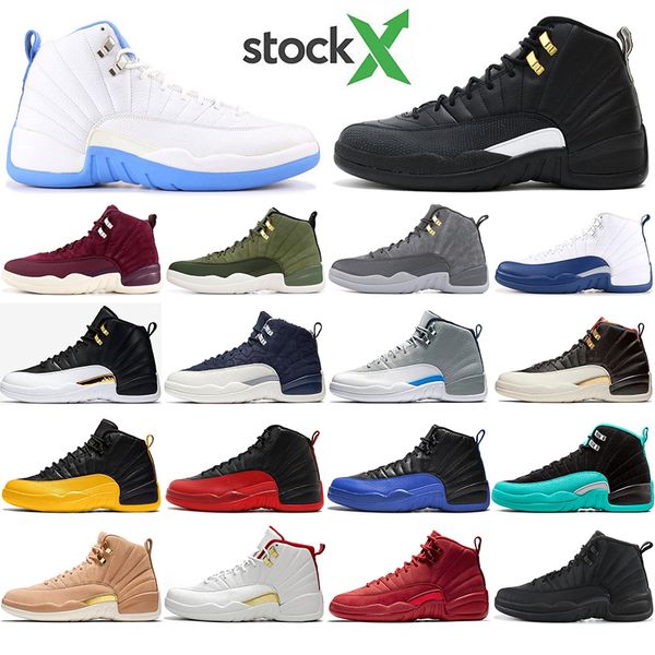 

with socks air jordan retro 12 12s ovo taxi dark grey royal the master basketball shoes good quality mens trainers sports sneaker, White;red