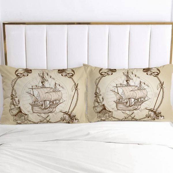 

pillow case 2pc pillowcase decorative cover 50x70 50x75 50x80 50x90 80x80 70x70cm bedding retro boat drop