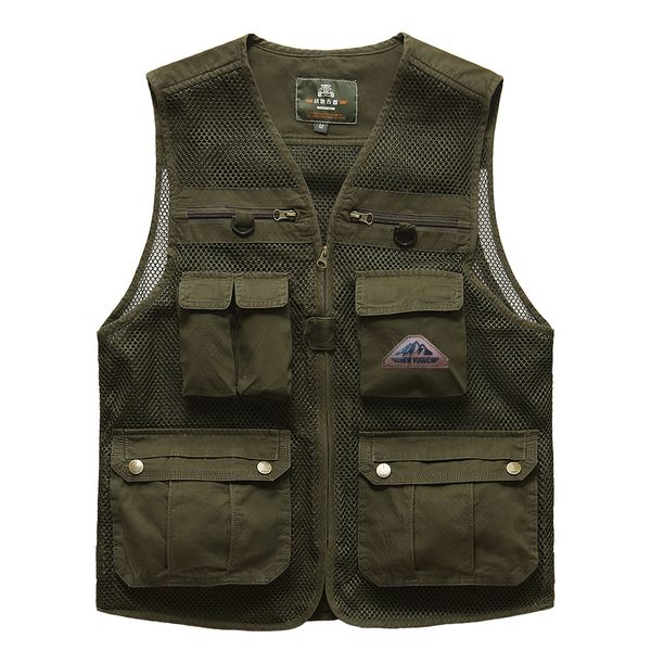 

fishing vest men summer sleeveless jackets waistcoat outdoors casual vest with many pockets work pgrapher, Black;white
