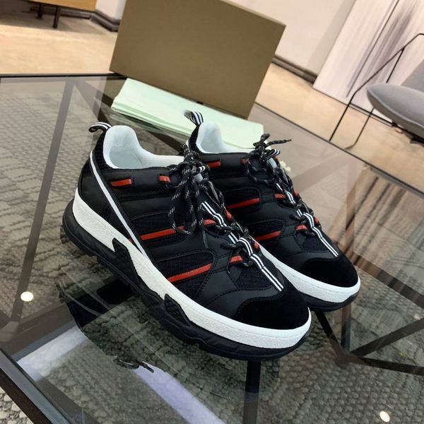 

2019 platform luxury mens shoes designer shoes triple mens sport sneaker genuine real leather plate-forme black with red