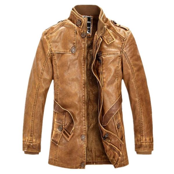 

autumn winter men's leather suede jacket fashion brand wool lined motorcycle bike faux leather coat men pu jacket 4xl, Black