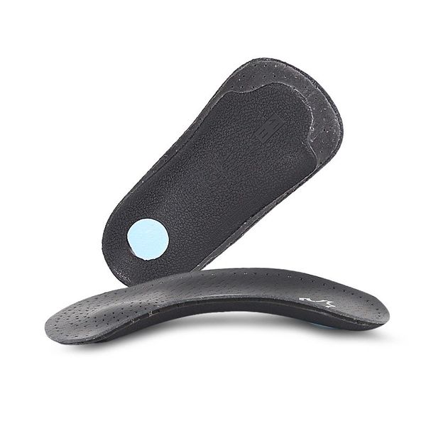 

black leather ordic insoles pads for shoes flat foot arch support corrector x-o leg ortc insole heel cushion shoe insert
