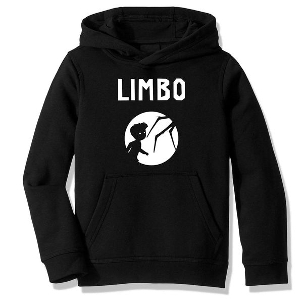 

fleece hooded sweatshirt hoodies limbo atmospheric horror casual clothing, Black