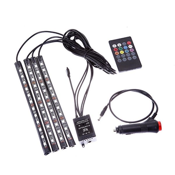 

car wireless remote/music/voice control interior floor foot decoration light led rgb neon lamp strip