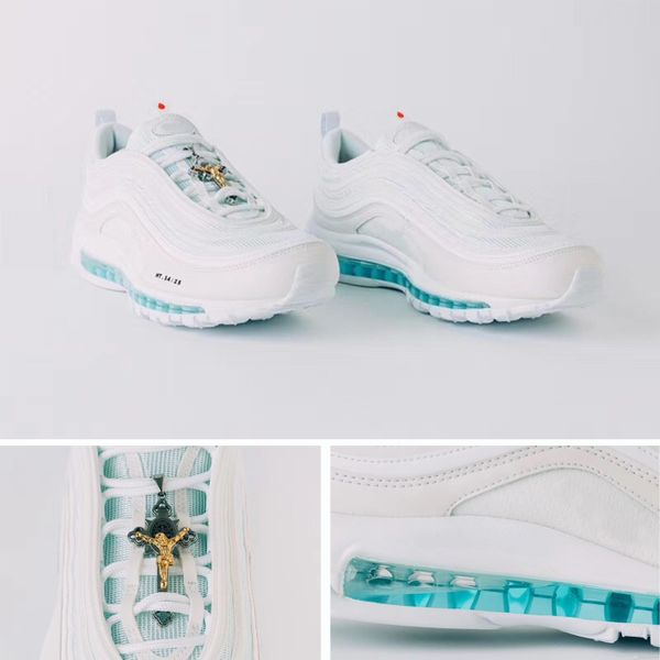 

2020 easter gift holy water infused white ladies casual shoes, men's retro sports shoes, cushioned soles, water walking jesus shoes