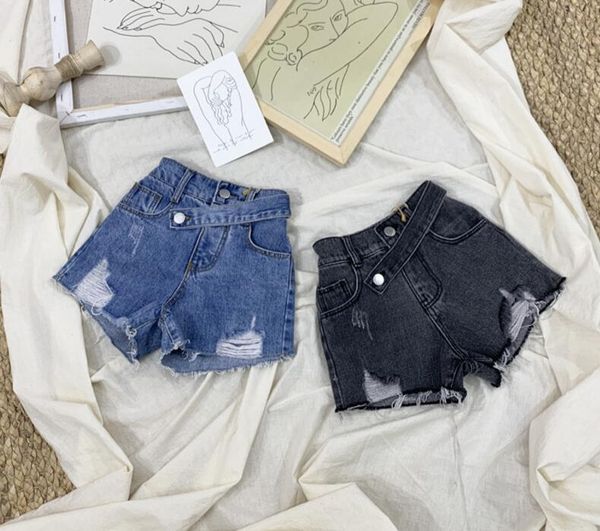 

baby girls beach shorts 2019 summer kids cotton denim shorts fashion high-grade children clothing kids belle clothes, Black