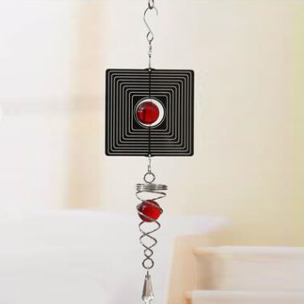 

wind chimes metal 3d rotatable spiral windchime pendant church yard decor