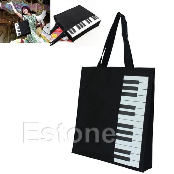 

new fashion black piano keys music handbag tote bag shopping bag handbag