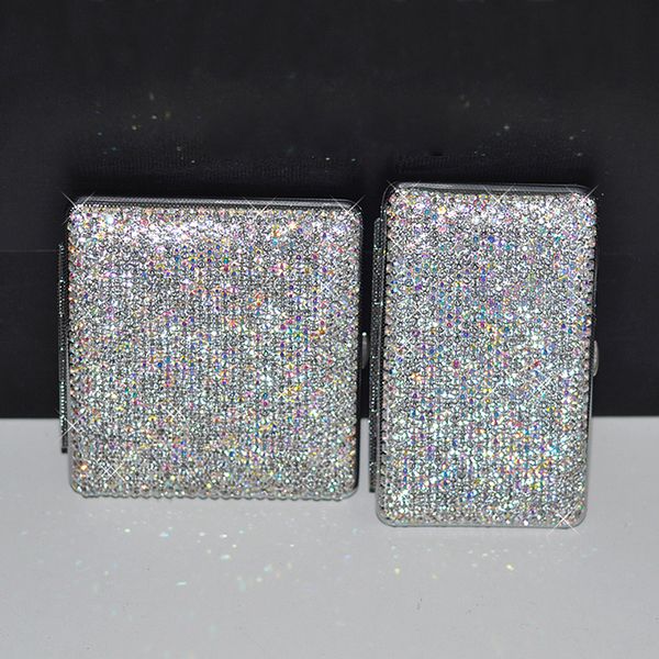 

crystal led light car ashtray shiny diamond cigarette case box charging windproof plasma lighter slim for women