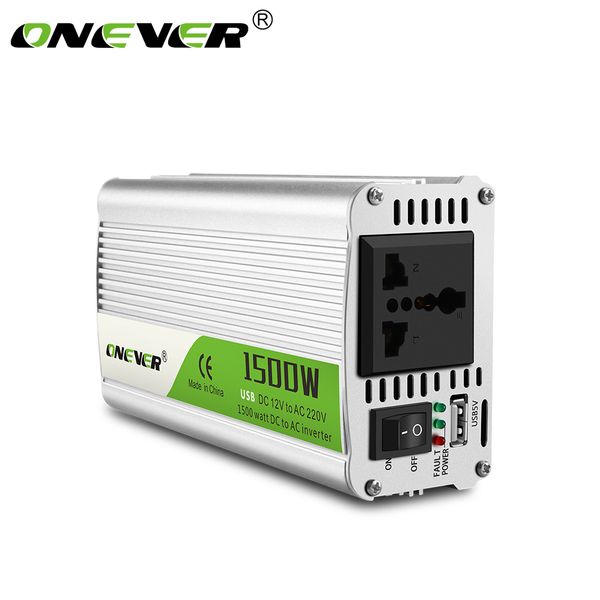 

onever inverter dc 12v to ac 220v 1500w car power inverter converter power supply modified sine wave with intelligent fan
