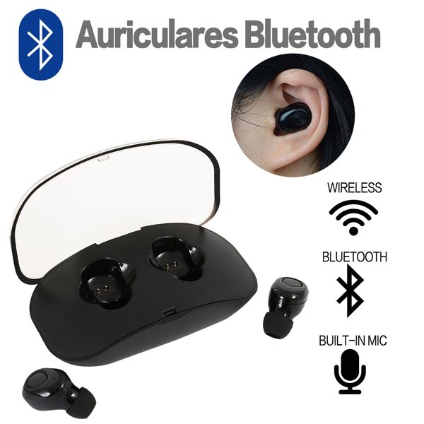

portable bluetooth 4.2 earphone x18s tws wireless earbuds magnet sports stereo headphone with mic charging box handsstyle