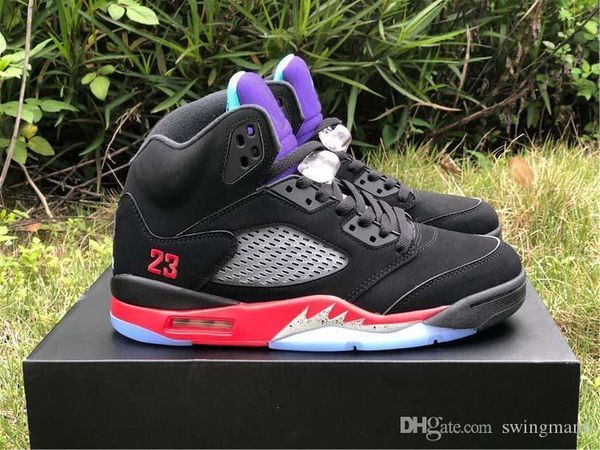

high air authentic 5 3 basketball shoes retro black emerald fire red 5s man sports sneakers cz1786-001 with box