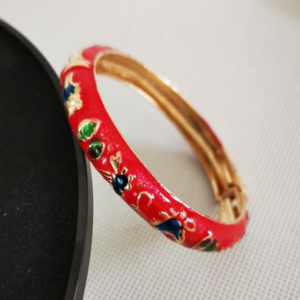 

1pc bracelet chinese cloisonne enamel jewelry colorful fashion opening cuff bangles crafted enamel gifts for girl women bracelet, Black