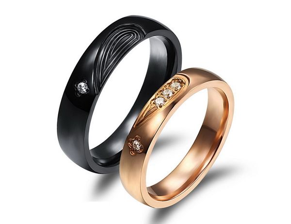 

new couple ring can be domineering titanium steel ring fashion version of single tail abstinence finger personality, Slivery;golden