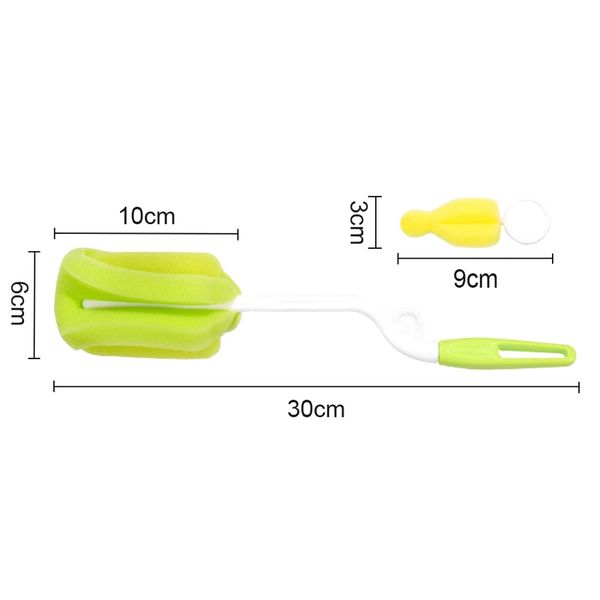 

1 set 360 degree rotating sponge brush baby kids children milk feeding bottle nipple cleaning brushes baby care