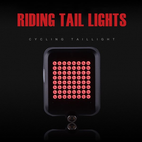 

usb rechargeable bike tail light,80 lumens 64 led light beads bicycle turn signal lights with intelligent sensor brake turn si