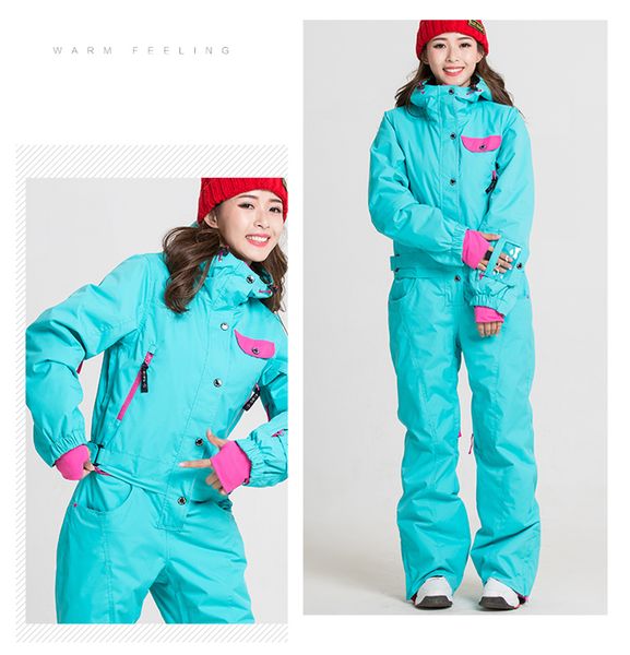 

conjoined design bluemagic winter ski jacket+pant women large size waterproof snowboard suits climbing snow skiing female