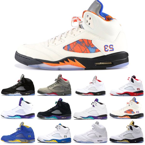 

2019 5 5s Mens Basketball Shoes white cement Paris Saint Germain Grape Olympic Metallic Gold Fresh Prince Suede Wings Sports Sneakers 7-13
