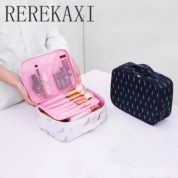 

flamingo female cosmetic bag organizer bag toiletry kits necessity travel big capacity waterproof portable makeup bag