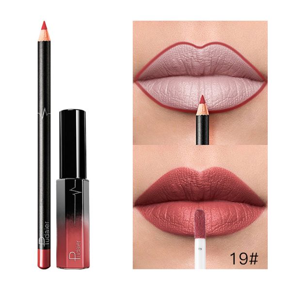 

long lasting lipstick waterproof matte liquid gloss lip liner cosmetics set