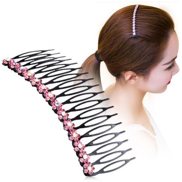 

women head wear metal cute hair clip rhinestone hair comb flower accessories for women