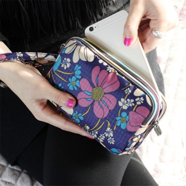 

3 zipper women waterproof purse cell phone pouch handbag wallet wristlet bag new fashion beauty heart/ stars/ hearts/ bags, Red;black