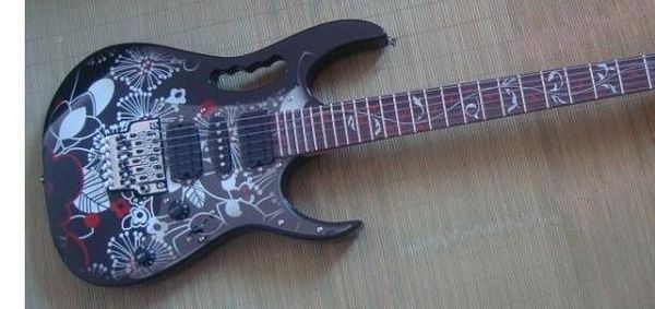 op Qualidade guitarra Fábrica Nova Carving Flores Floyd Rose elétrica Hardware frete grátis