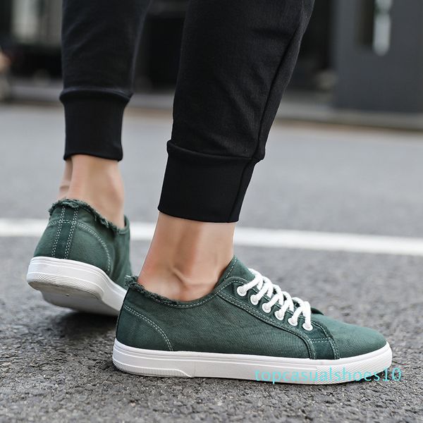 

casual shoes men cotton canvas shoes lace-up men casual walking new plimsolls male footwear spring autumn summer breathable sneakers t10, Black