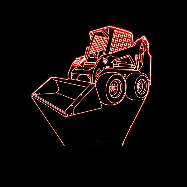 

machine modeling 3d lamp bulldozer colorful touch small desk lamp usb power supply 3d three-dimensional vision small night-light