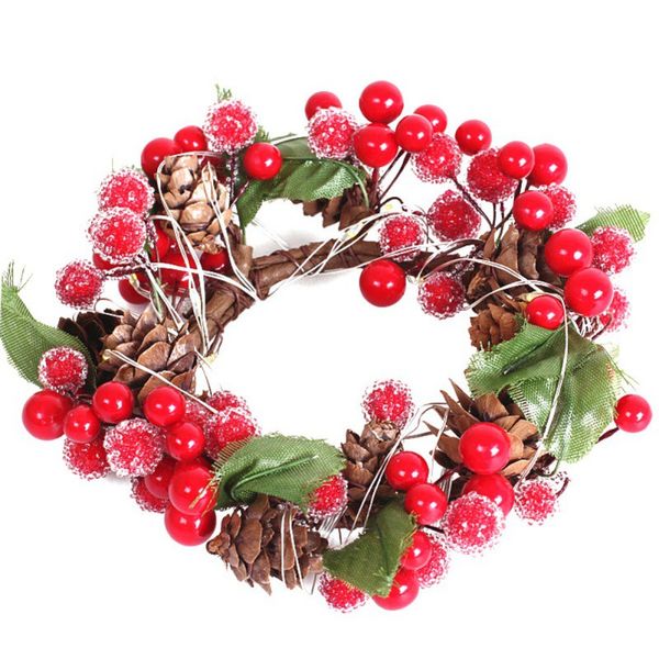 

christmas wreath with led string light festival ornament garland for front door window wall hanging decor