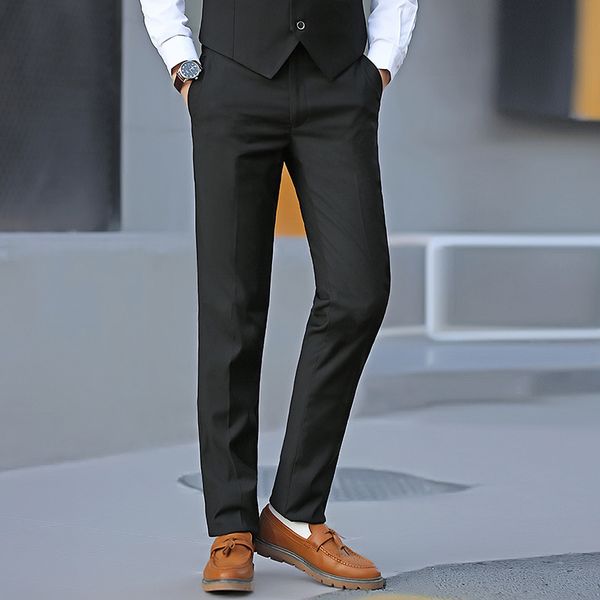

men's trousers new men's suit pants business casual formal professional wear suit trousers wedding banquet pant, White;black