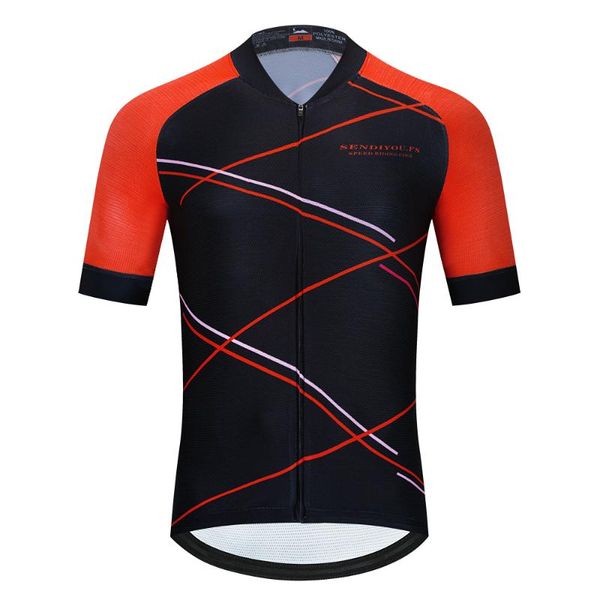 

speed riding cool pro summer mountaineer short-sleeved cycling jersey 2020 new road dh mtb jersey shirts bike custom mesh fabric, Black;red