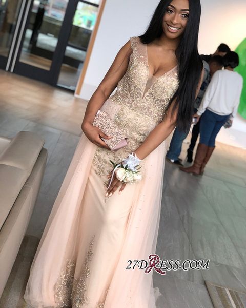 

шикарный светло-розовый sheer топ v шеи аппликация кружева пром платья с длинным хвостом молния назад weddingguest платье вечерние платья, Black;red