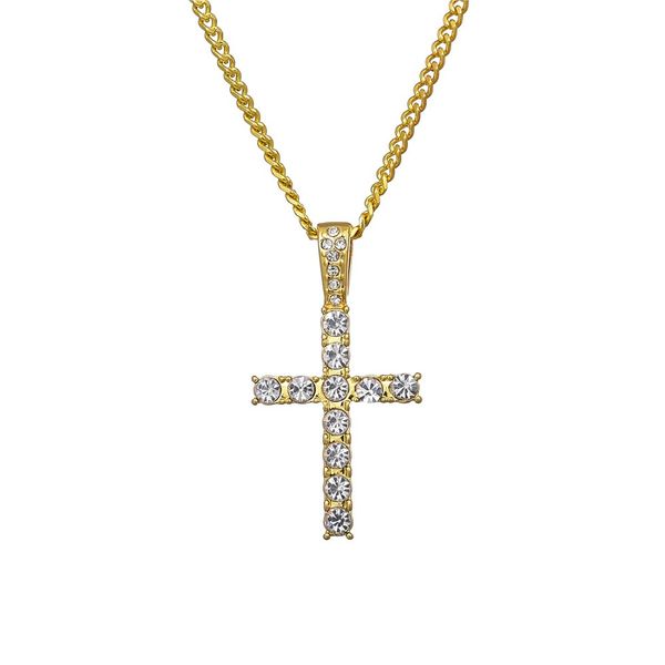 

конструктор мужчины крест кулон ожерелье золота hip hop бижутерия полный rhinestone дизайн ссылка цепи мода punk модные ожерелья для мужчин, Silver