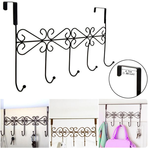 

bath towel hooks over the door decorative 5 hook rack clothes coat belt hanger