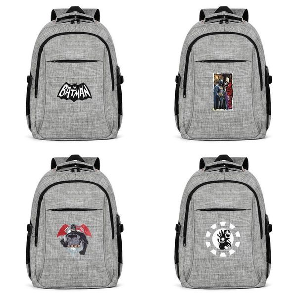 

iron man logo black and white fashion sports backpack, design retro limited edition durable and convenient suitable for school traveling