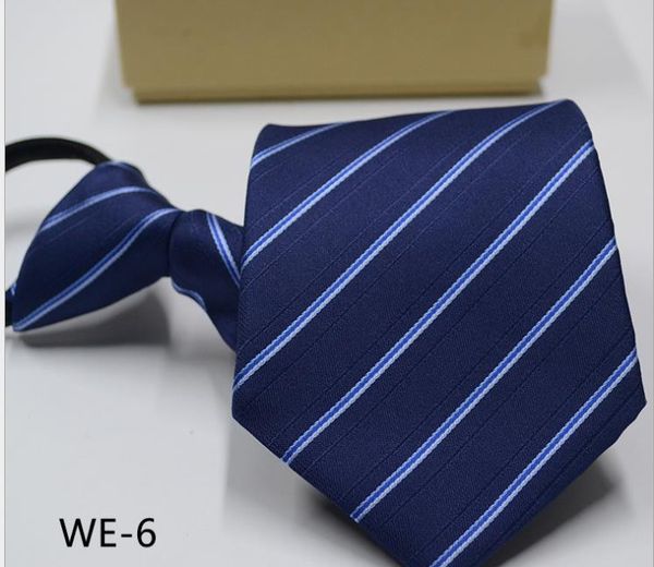 

2019 men's korean business tie 8c stripe zipper tie, Blue;purple