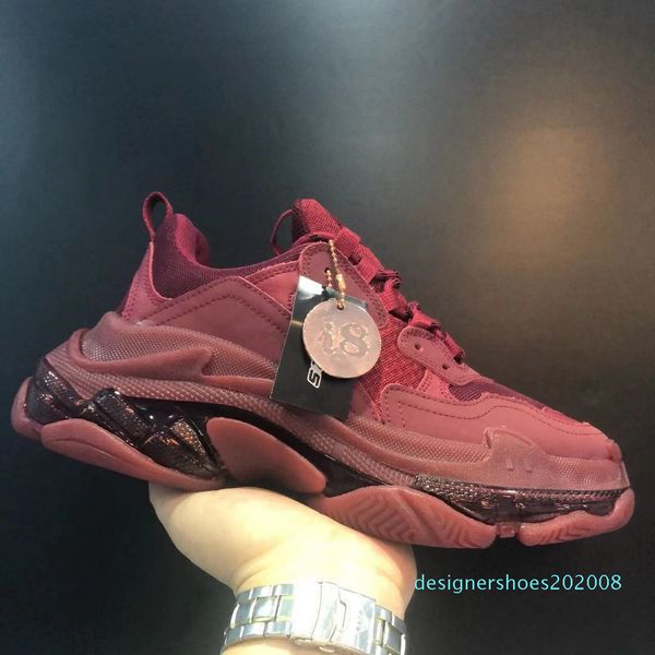 

fashion grey triple s sneaker clear sole triple designer vintage sneakers triple chaussette men women shoes discount des chaussures d08, Black