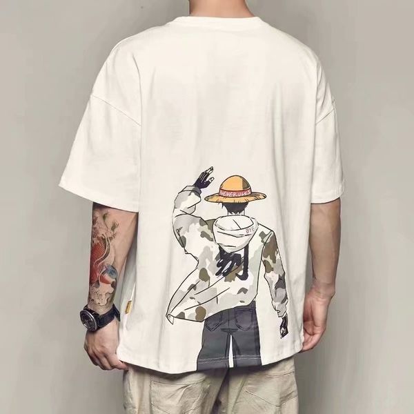

summer wear wear couple outfit clothes fashionable male student one piece t-shirt female loose couple clothes large size boy printed car, White