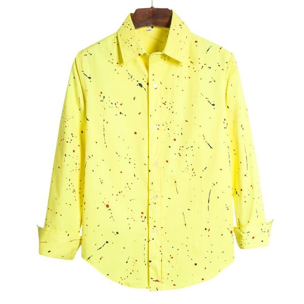 

2020 new style men fashion casual digital printing long-sleeved shirt, White;black