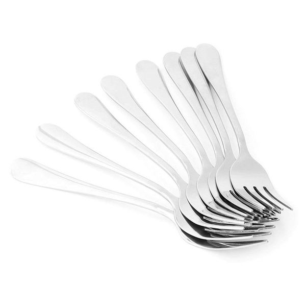 

17,5cm stainless steel fork for dessert salad, no dishwasher damage, 8 pieces