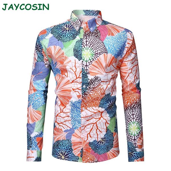

jaycosin men clothes 2019 christmas long sleeve shirt men fashion turn down collar slim fit shirt blouse autumn and winter 1122, White;black