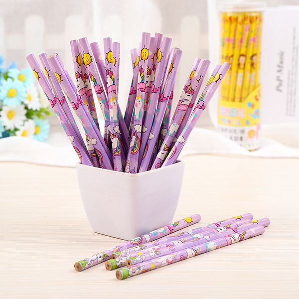 

36pcs/set cute unicorn pencil hb sketch items drawing stationery student school office supplies for kids gift