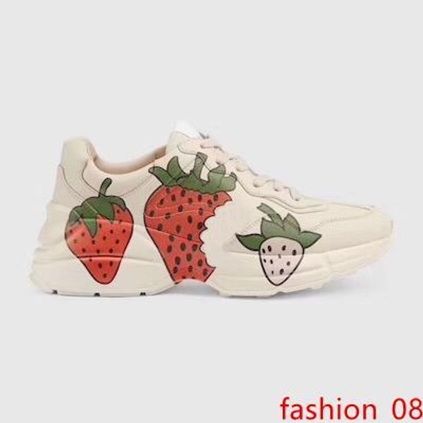 

mens rhyton casual shoes dad sneaker paris fashion luxury designer women shoe platform sports strawberry wave mouth tiger web print