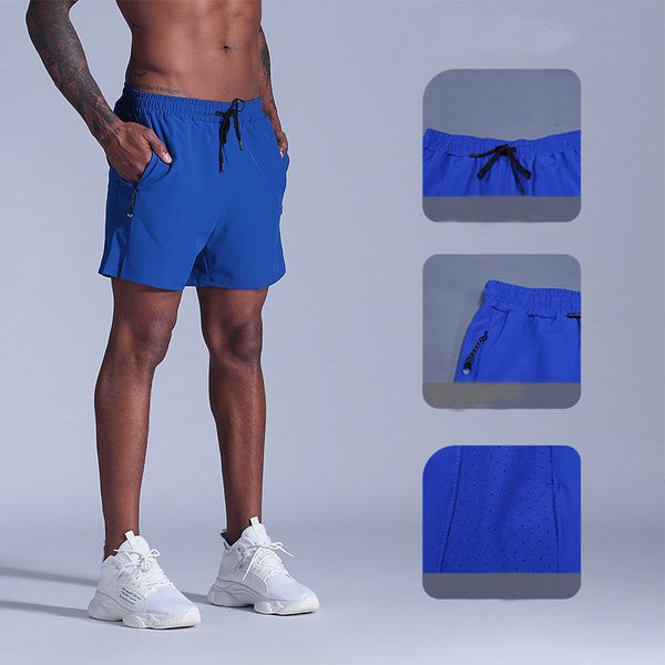 

mens fitness running shorts men sports shorts quick drying training gym sport men joggers short pants 1, Black;blue